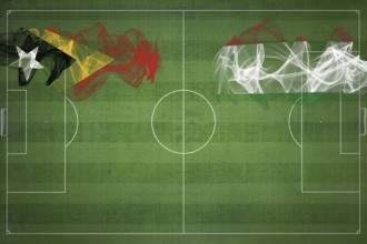 East Timor vs Hungary Soccer Match, national colors, national flags, soccer field, football game,