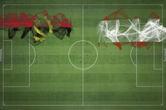Angola vs Austria Soccer Match, national colors, national flags, soccer field, football game,