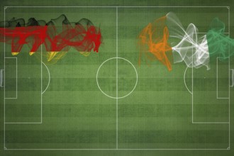 Germany vs Ivory Coast Soccer Match, national colors, national flags, soccer field, football game,