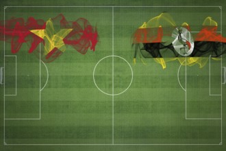 Vietnam vs Uganda Soccer Match, national colors, national flags, soccer field, football game,