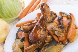 Grilled chicken with vegetables