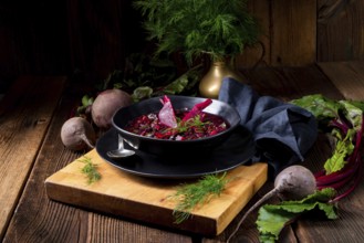 Delicious Russian-style beetroot soup