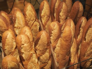 Baguettes, French bread loaves in a store in Japan