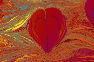 Abstract creative marbling pattern with love concept for fabric, design background texture