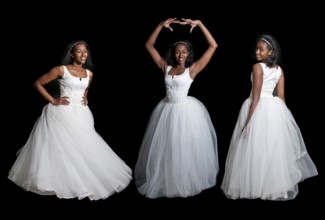 Black African American Woman Bride in a wedding dress