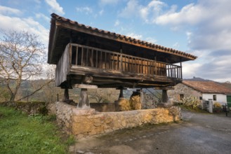 Horreo, typical rural construction in Asturias, Spain, Europe