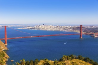 San Francisco Golden Gate Bridge GGB from Marin headlands in California USA