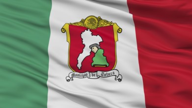 Toluca City Flag, Country Mexico, Closeup View, 3D Rendering