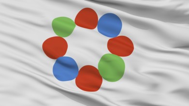 Nanto City Flag, Country Japan, Toyama Prefecture, Closeup View
