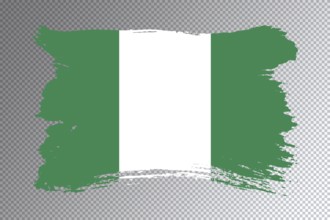 Nigeria flag brush stroke, national flag on transparent background