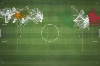 Cyprus vs Italy Soccer Match, national colors, national flags, soccer field, football game,