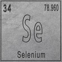 Selenium chemical element, Sign with atomic number and atomic weight, Periodic Table Element,