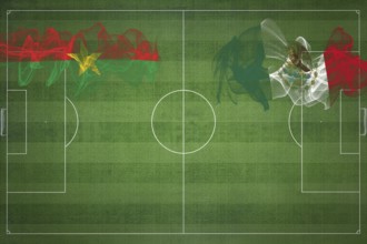 Burkina Faso vs Mexico Soccer Match, national colors, national flags, soccer field, football game,