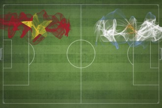 Vietnam vs Argentina Soccer Match, national colors, national flags, soccer field, football game,