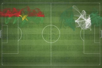 Burkina Faso vs Nigeria Soccer Match, national colors, national flags, soccer field, football game,
