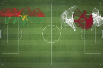 Burkina Faso vs Japan Soccer Match, national colors, national flags, soccer field, football game,