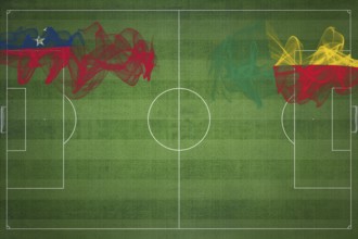 Samoa vs Benin Soccer Match, national colors, national flags, soccer field, football game,