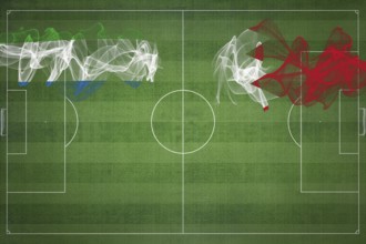 Sierra Leone vs Bahrain Soccer Match, national colors, national flags, soccer field, football game,
