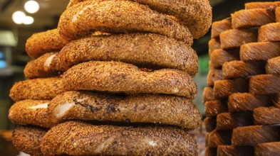 Turkish simits/bagels snack in the view