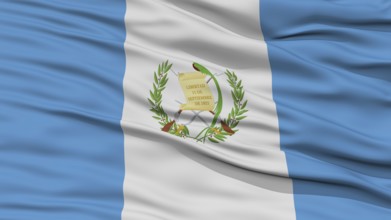 Closeup Guatemala Flag, Waving in the Wind, High Resolution