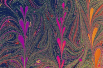 Abstract marbling floral pattern for fabric, tile design. background texture