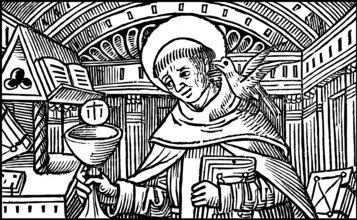 Frontispiece to his book Super libros de generatione et corruptione, Thomas Aquinas, Thomas von