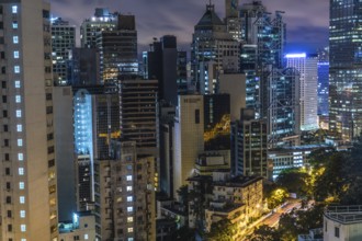 Of the skyscrapers of Hong Kong Special Administrative Region night view. Shooting Location: Hong