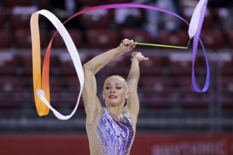 Sofia, Bulgaria - 27 March, 2021: Ekaterina Vedeneeva of Slovenia performs during the individual