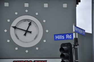 CHRISTCHURCH, NEW ZEALAND, FEBRUARY 22, 2011: The clock tower on Hills Road stopped at the time of