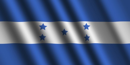 The Honduran flag flying in the wind