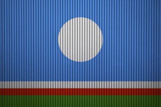 Sakha Flag painted on the cracked grunge concrete wall