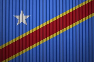 Democratic Republic of the Congo Flag painted on the cracked grunge concrete wall