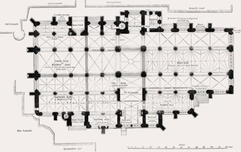 Ground plan of St Giles' Cathedral prior to 1829, High Kirk of Edinburgh, Scotland, United Kingdom,