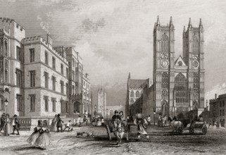 Westminster Abbey and Westminster Hospital, London, England, 19th century