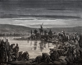 Gideon choosing his soldiers, Old Testament, Gustave Doré, 1863