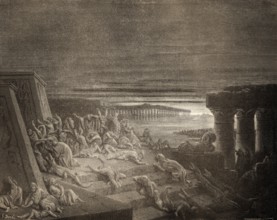 The Ninth Plague: Darkness, woodcut by Gustave Doré