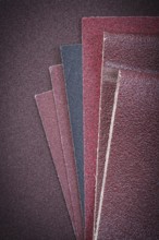 Set of sandpaper on polishing sheet