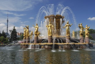 Fountain friendship of people VDNKH Moscow, Russia, Europe