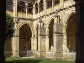Courtyard and cloister of the Royal Monastery (Real Monasterio), San Zoilo, Castile and Leon,