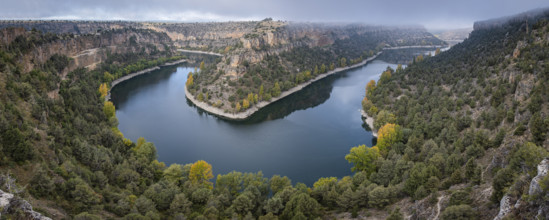 Meander, Las Hoces del Río Duratón Natural Park, Segovia province, Spain, Europe
