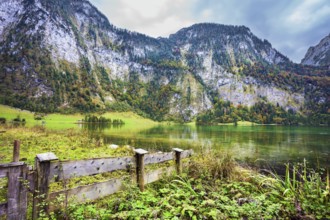 Pretty lake Konigssee. Berchtesgaden in Germany. Picture taken from on board tourist boats. The