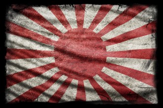 Rising Sun Flag, Grunge Texture Background