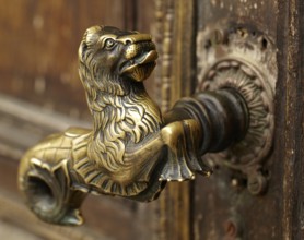 Vintage aged door handle in Tallinn, Estonia, Europe