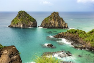 Fernando de Noronha, Brasil. Turquoise water around the Two Brothers rocks, UNESCO World Heritage