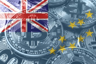 Tuvalu bitcoin flag, national flag cryptocurrency concept black background