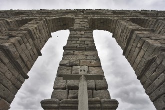 Aqueduct in the Spanish Segovia of times of Roman empire