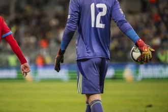 WROCLAW, POLAND - OCTOBER 14, 2024: UEFA Nations League match Ukraine - Czechia. Goalkeeper with