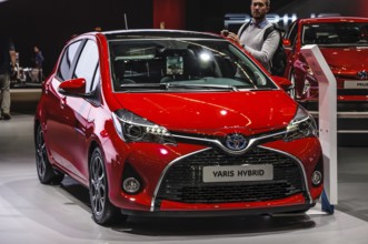 FRANKFURT - SEPT 2015: Toyta Varis Hybrid presented at IAA International Motor Show on September