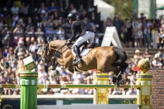 Scott Brash of Great Britain and riding Hello Jefferson compete in the first round of the 1.60m