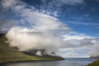 The wild landscape of the Faroe Islands in the North Atlantic